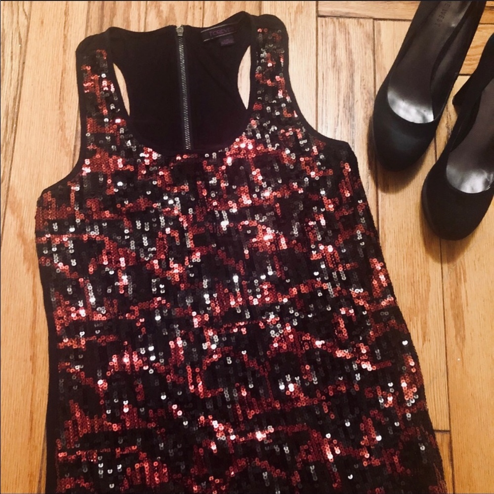 Sequin Razorback tank
